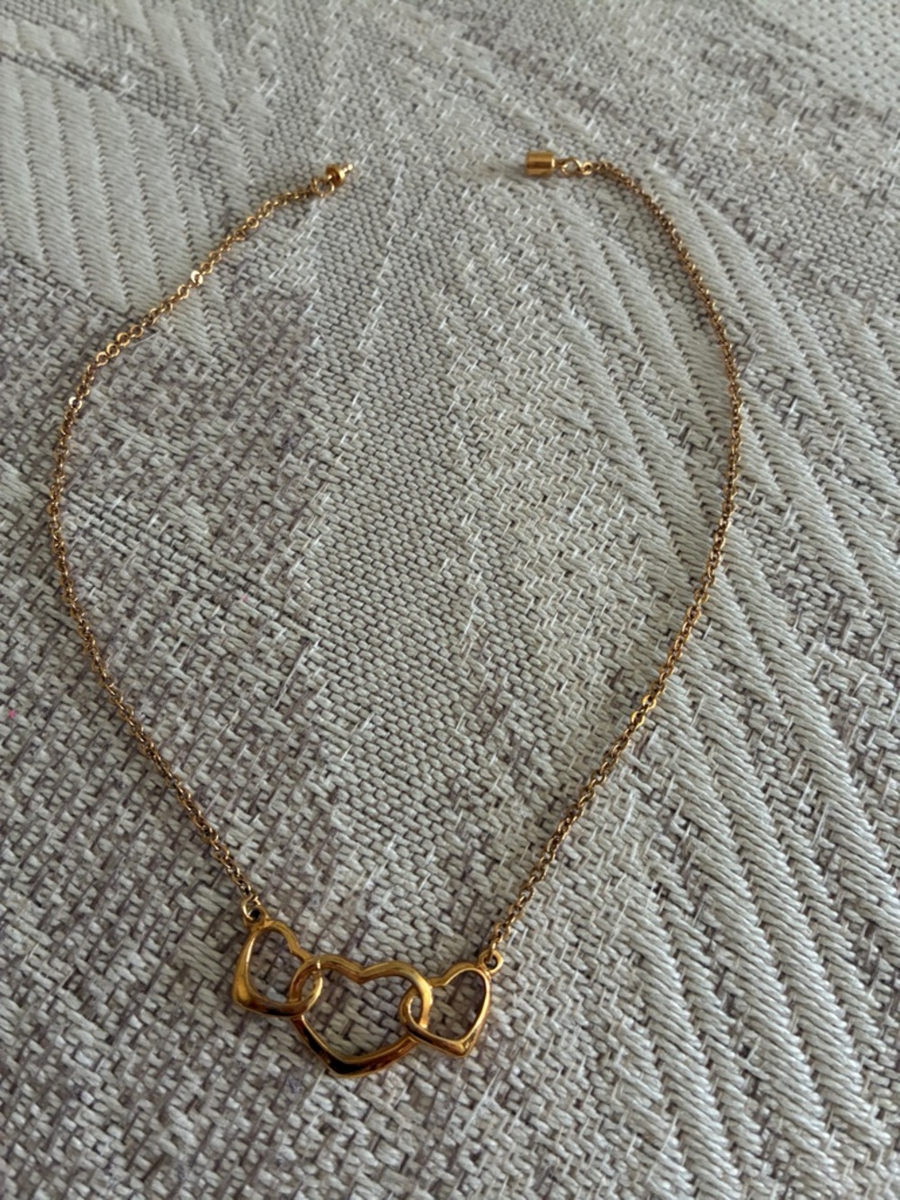 Kids Gold Heart Link Necklace - Gold Color